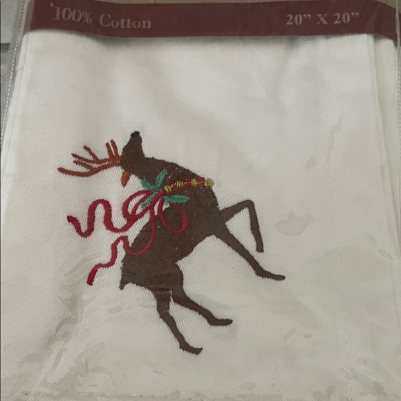 Holiday Napkin Set with Santa and Reindeer Design - Picture 4 of 6